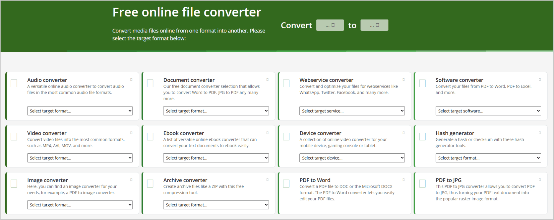 Online Convert website.