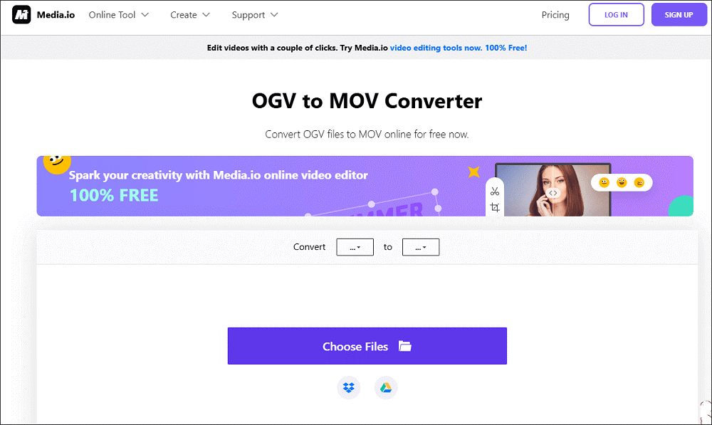 The interface of Media.io.