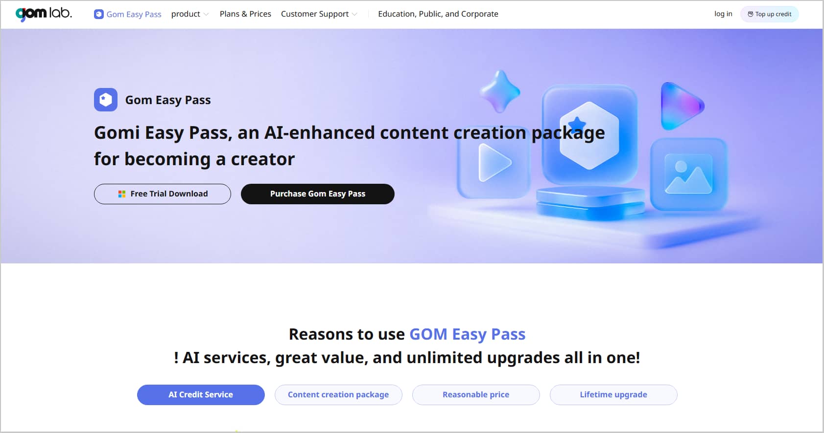 GOM Lab official website page.