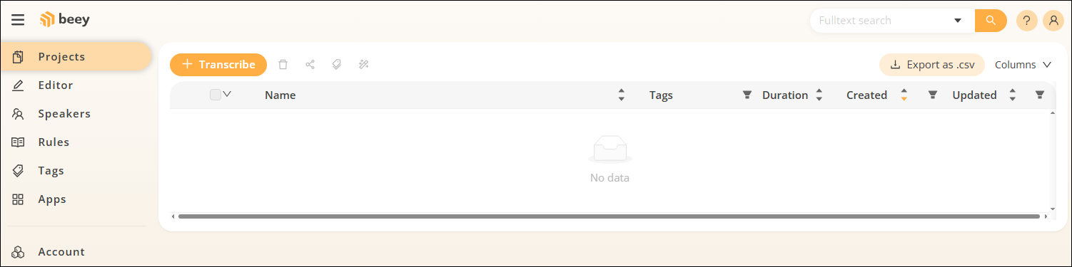 The main interface of Beey AI.