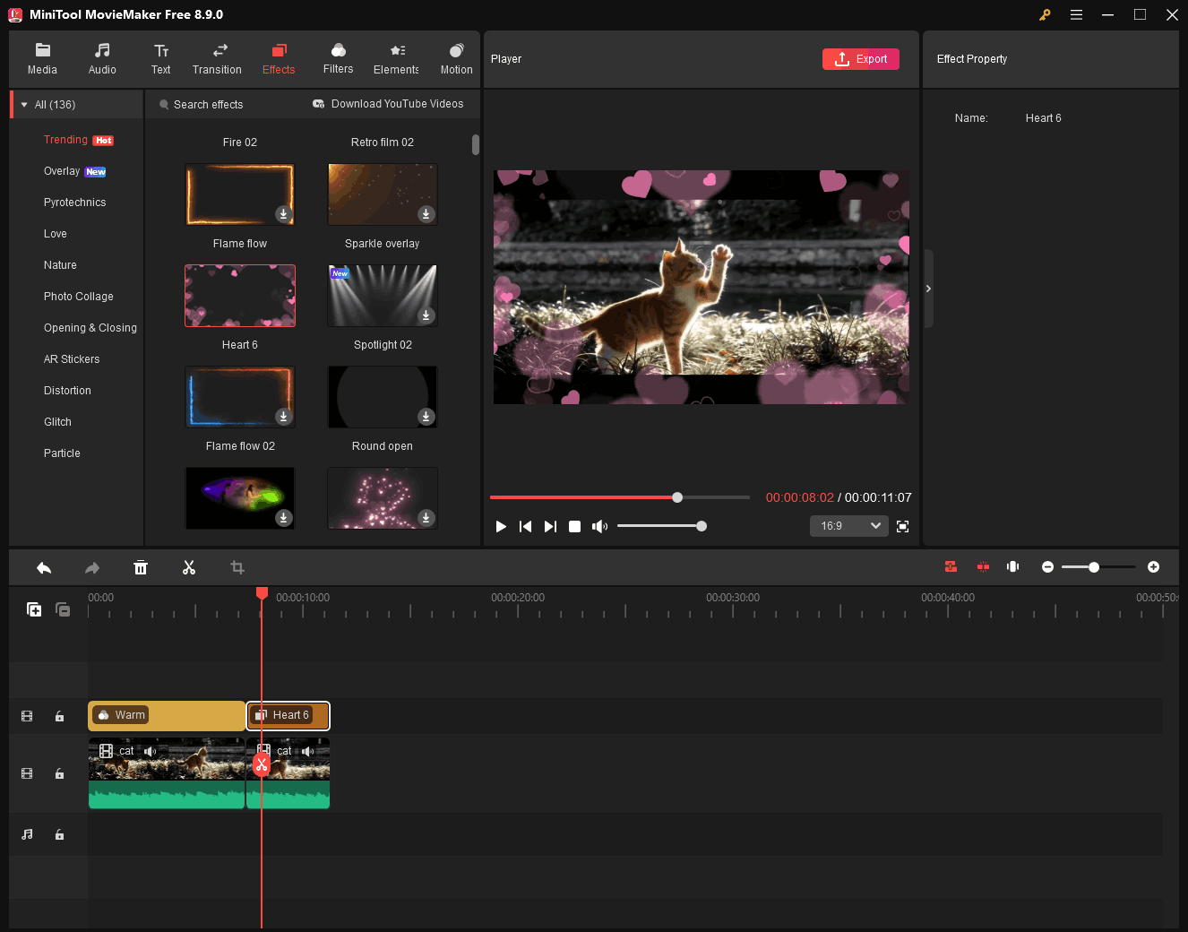 MiniTool MovieMaker editing interface.