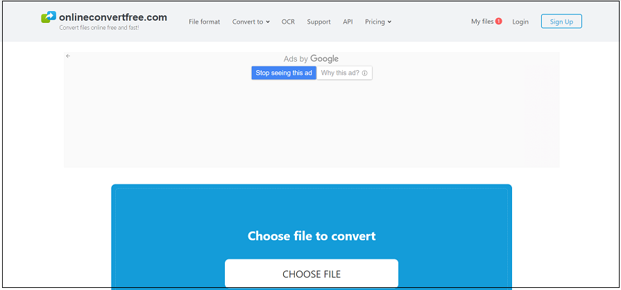 OnlineConverterFree interface.
