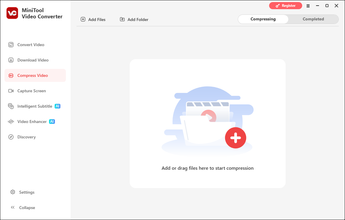 The Compress Video interface of MiniTool Video Converter.