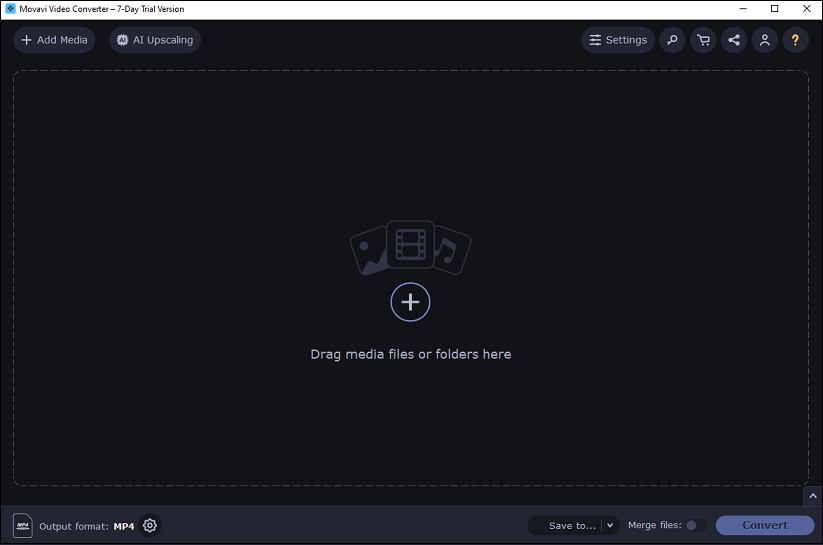The main interface of Movavi Video Converter.
