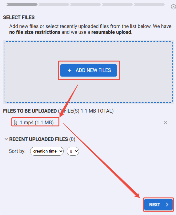 HDconvert interface showing how to import the blurry video.