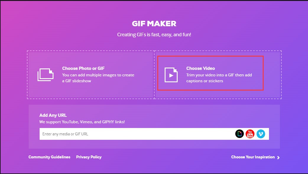 GIPHY interface.