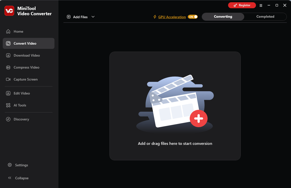 The main interface of the Convert Video mode in MiniTool Video Converter.
