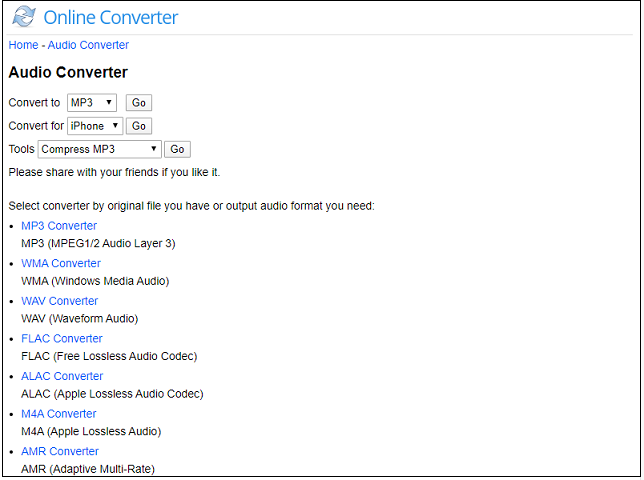 choose WAV converter
