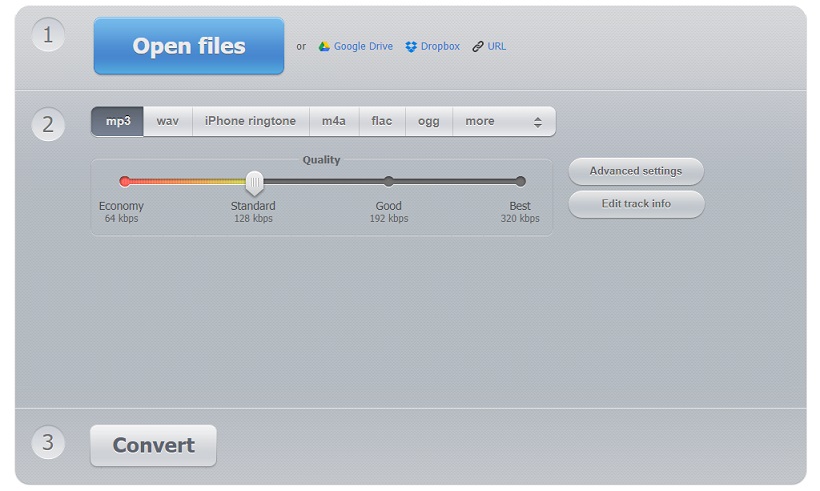 import WAV file to Online Audio Converter