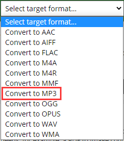 select the Convert to MP3 option from the list