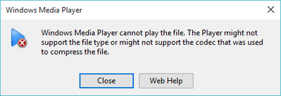 Windows Media Player cannot play the file
