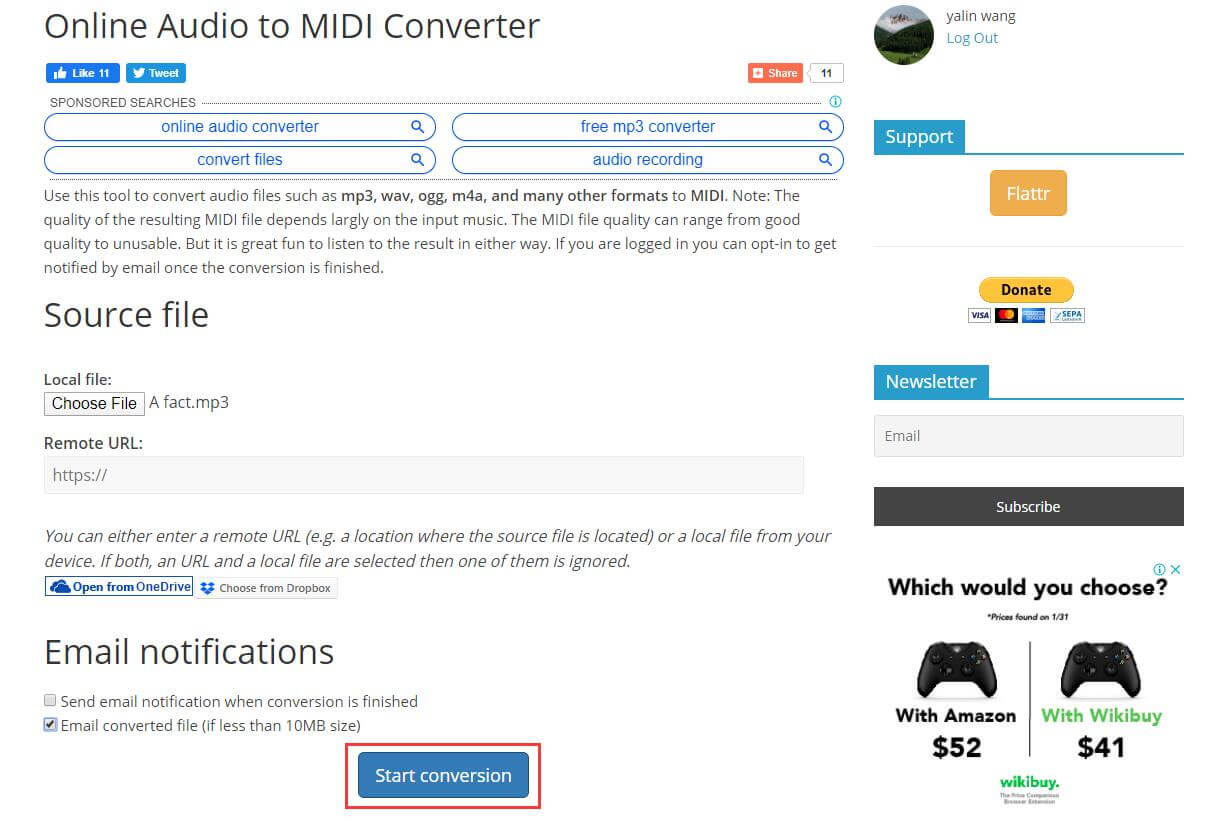 Online Audio to MIDI Converter