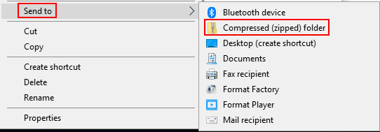 Compressed (zipped) folder