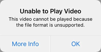 Unable to Play Video