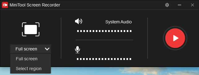 select screen recording region