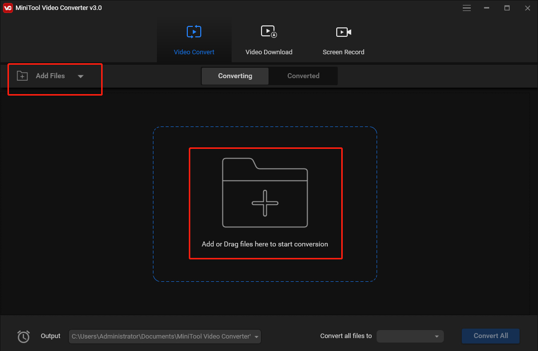 upload AVI files to MiniTool Video Converter