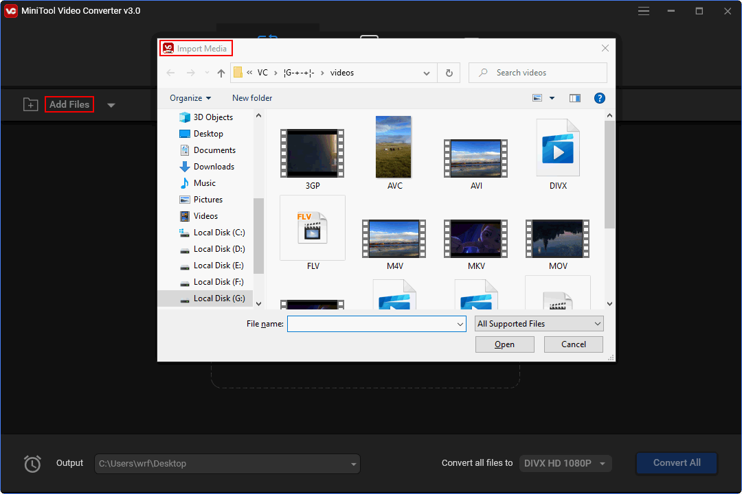 Add video files into the converter with no watermark
