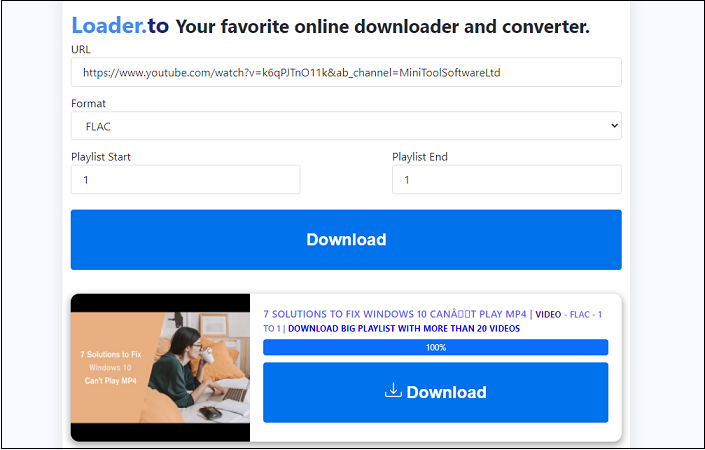 download YouTube videos in FLAC