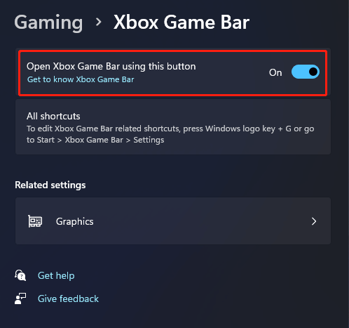Enable Xbox Game Bar Windows 11