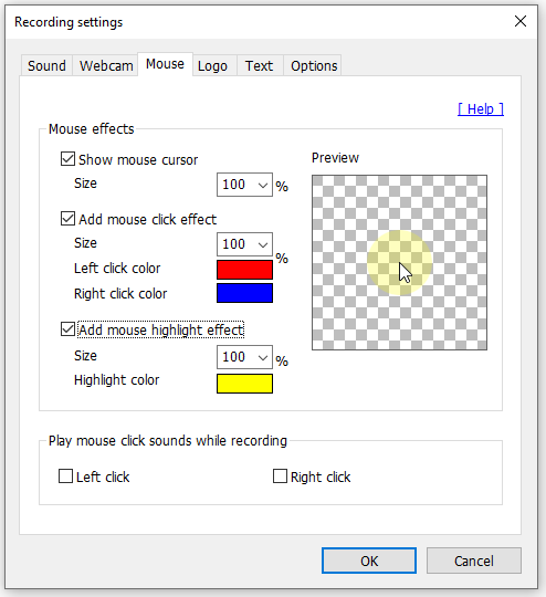 add mouse click and highlight effect
