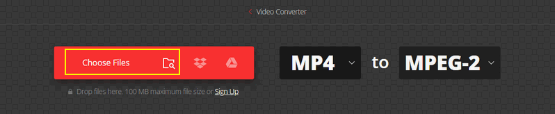 MP4 to MPEG-2 on Convertio