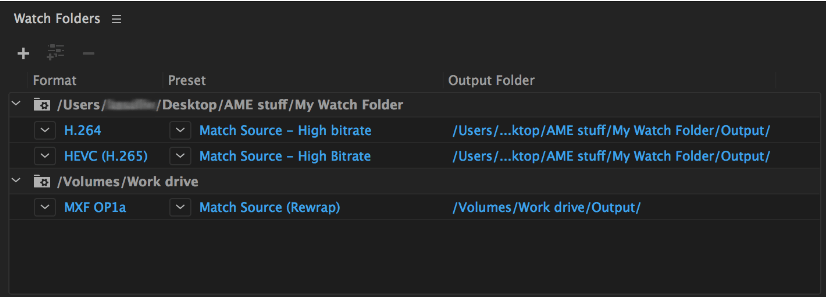 Adobe Media Encoder Watch Folders