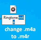 Ändern Sie die Dateierweiterung in .m4r
