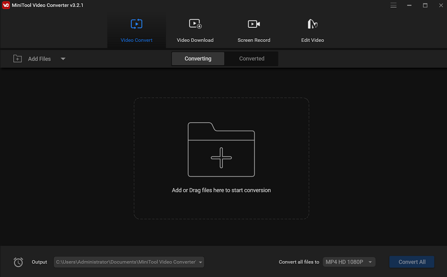 the interface of MiniTool Video Converter
