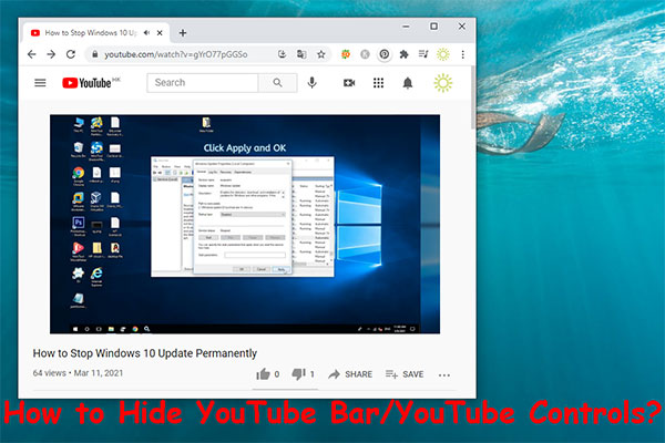 Como Ocultar a Barra e os Controles do Youtube ao Pausar um Vídeo?