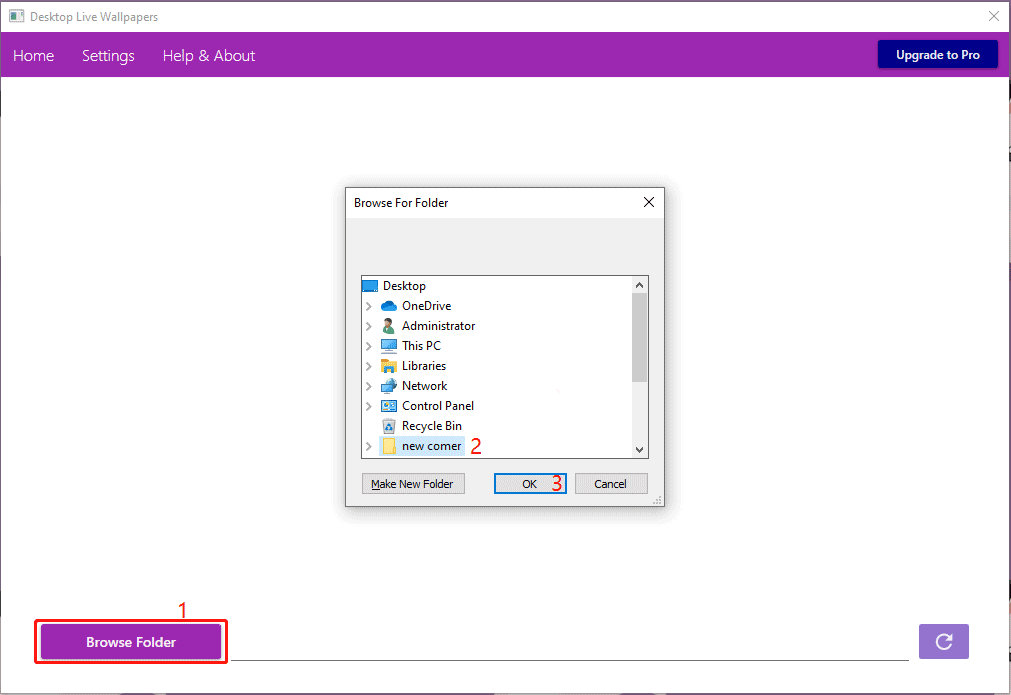 add the folder to the software