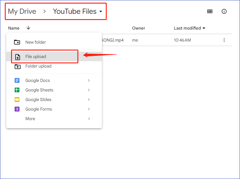 upload video to Google Drive