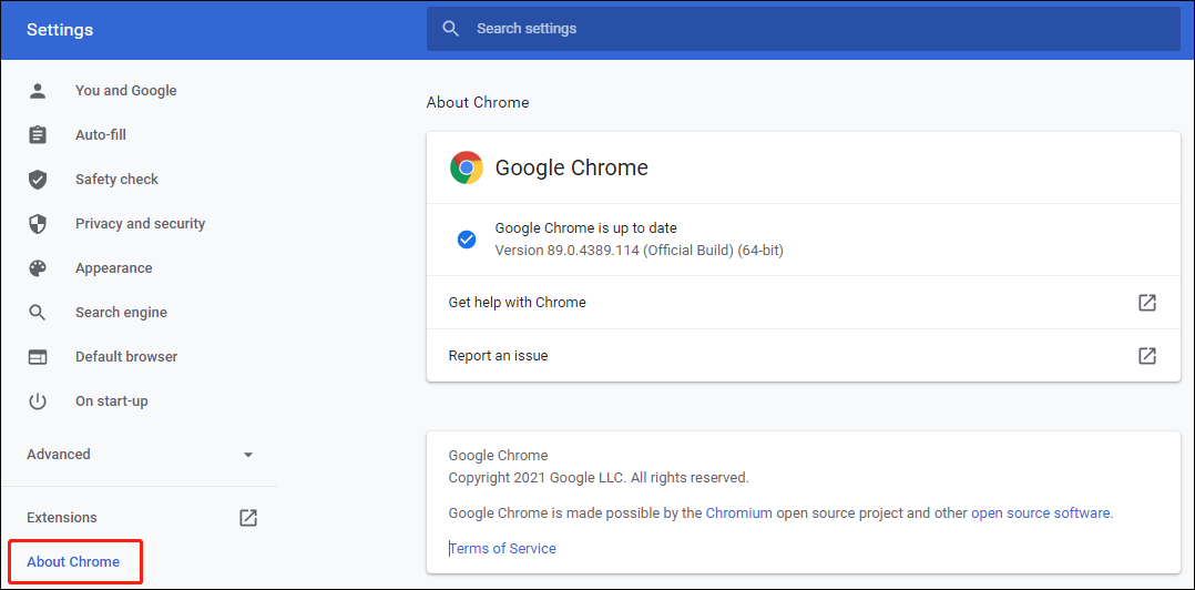 upgrade Chrome