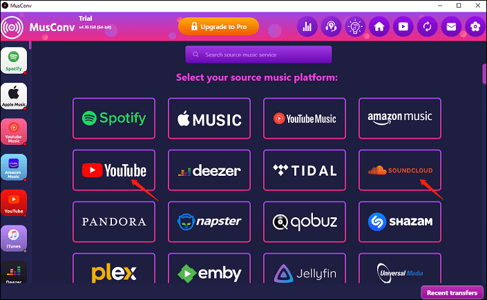 select the source and destination