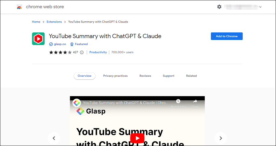 YouTube Summary with ChatGPT & Claude