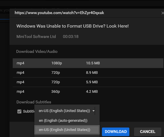 4k video downloader error cant download 2016