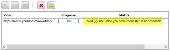 YTD Failed 2 error