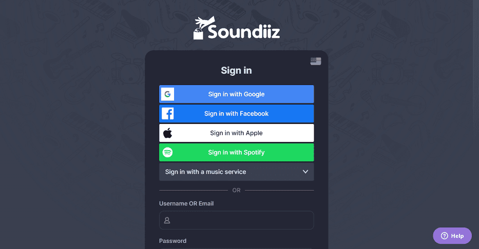 sign into Soundiiz