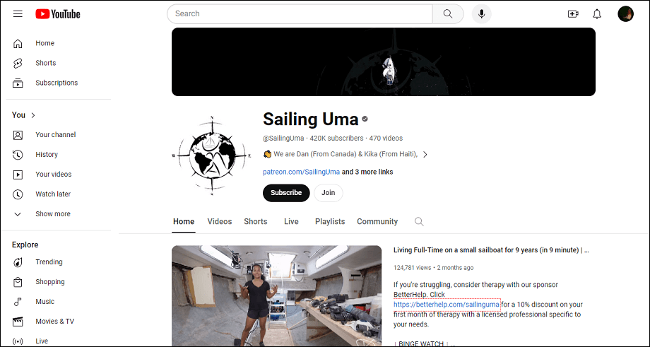 Sailing Uma