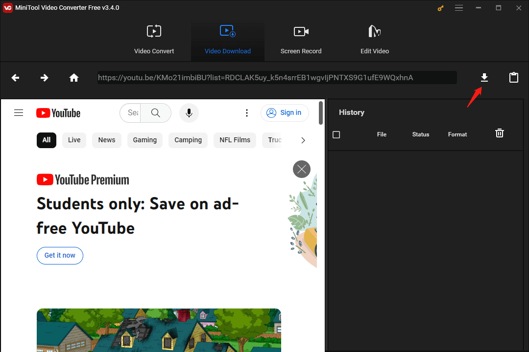 click the download icon