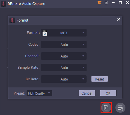 set the output parameters