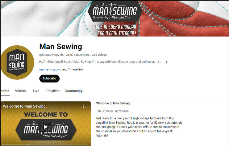 Man Sewing