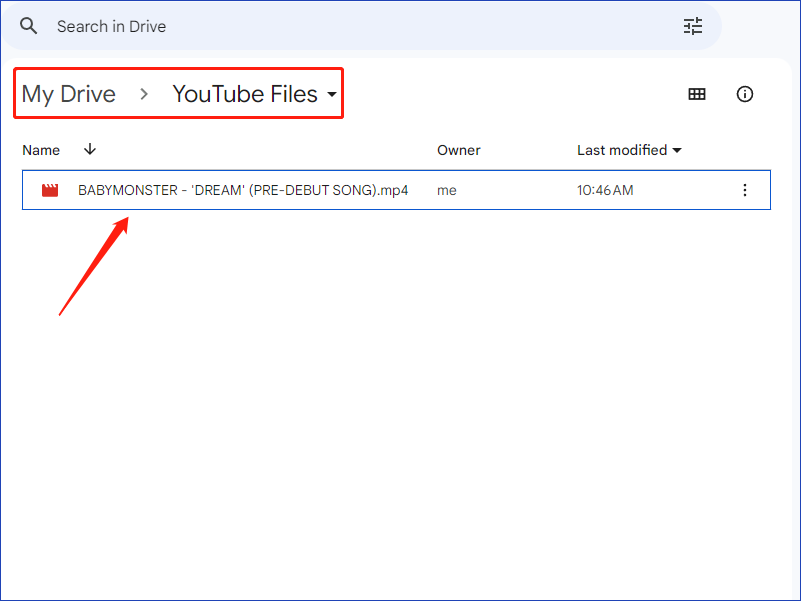 vérifier la vidéo dans Google Drive