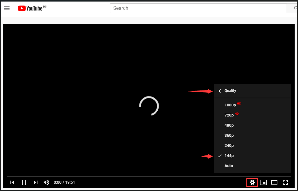 ajuster la qualité de la vidéo YouTube