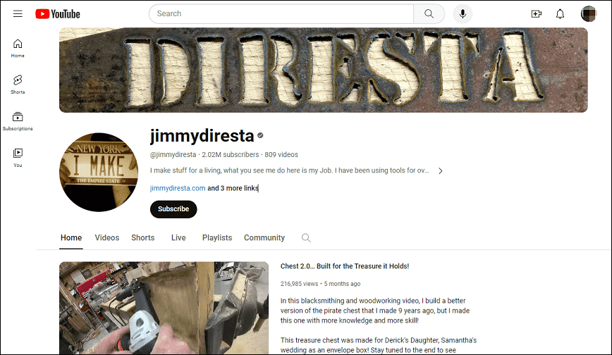the jimmydiresta YouTube channel
