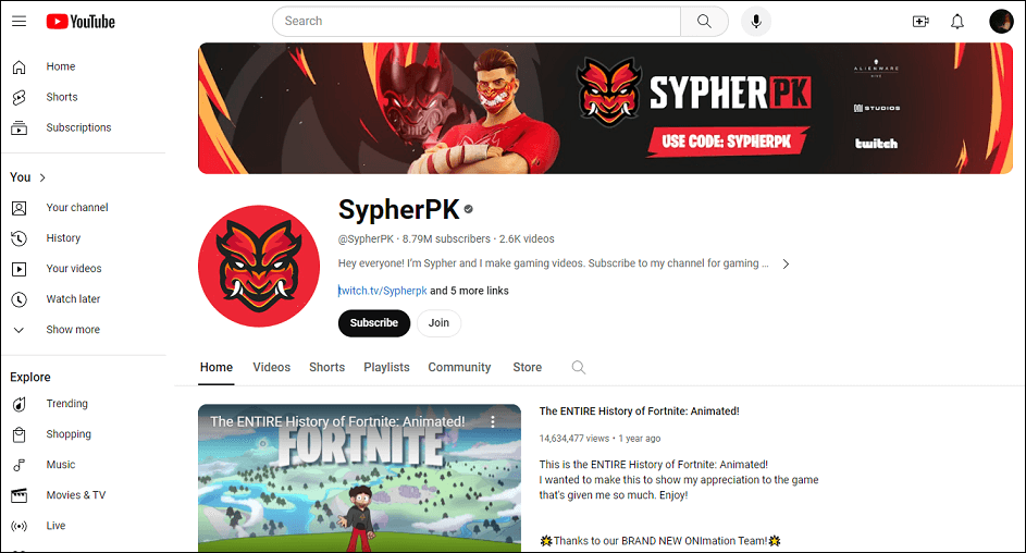 SypherPK YouTube channel