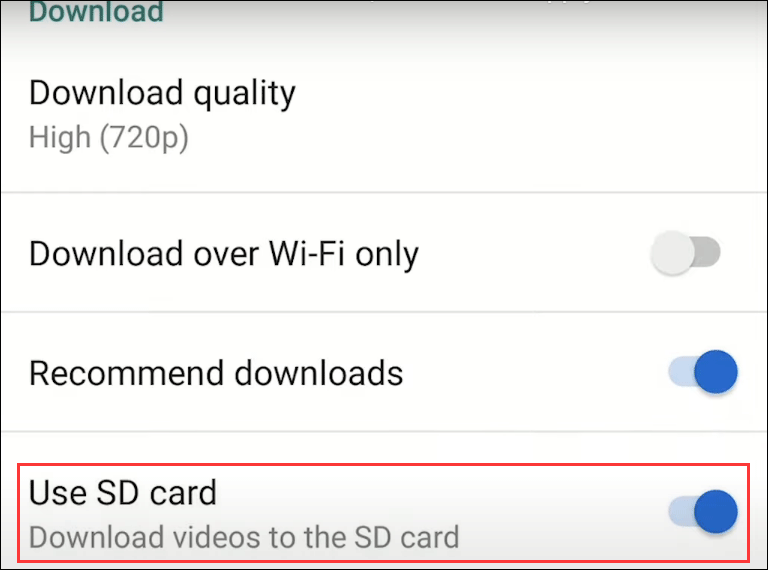 sélectionnez l’option « Utiliser la carte SD »
