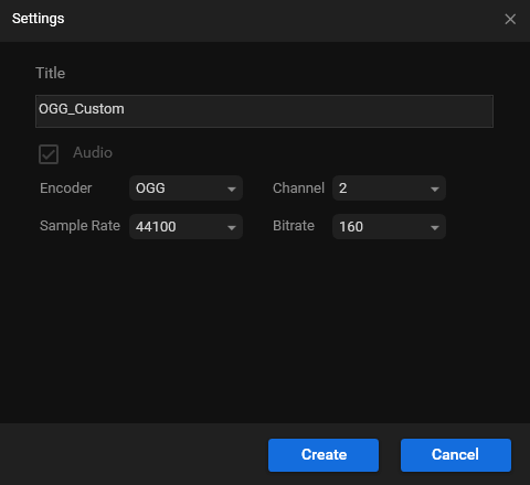 create a custom OGG format