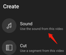 select Sound (Use the sound from this video)