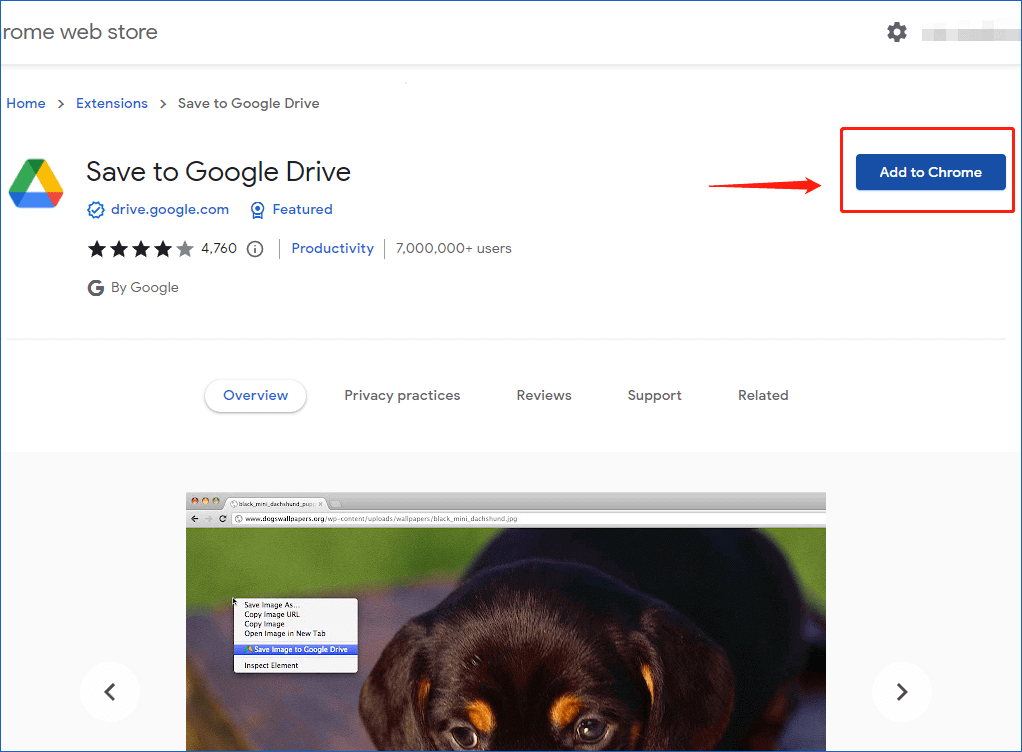 haga clic en el botón Agregar a Chrome