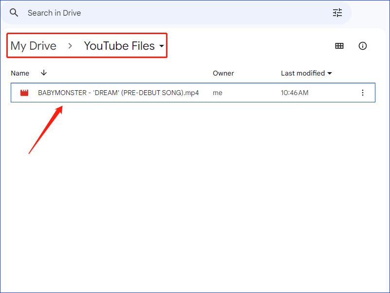 comprobar vídeo en Google Drive